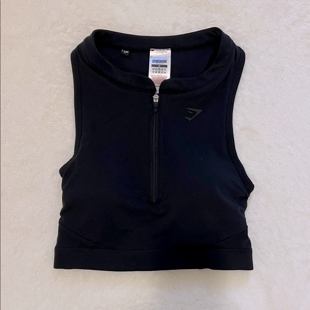 Gymshark Women's Black Zip Tank Top
